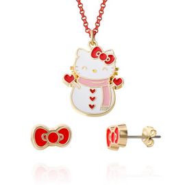Hello Kitty Hello Kitty Snowman Necklace and Earring Christmas Set