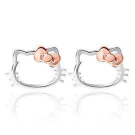 Hello Kitty Hello Kitty Sterling Silver Silhouette Stud Earrings 