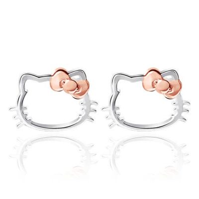 Hello Kitty Hello Kitty Sterling Silver Silhouette Stud Earrings 