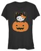 Hello Kitty Juniors Hello Kitty Halloween Pumpkin and Kitty T Shirt - 1