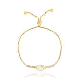 Hello Kitty SALLY ROSE 925 YG PLT CZ HELLO KITTY LARIAT BRACELET