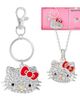 Hello Kitty SALLY ROSE Hello Kitty Keychain and Necklace Set for Women Official License, Crystal Pave Sanrio Pendant Necklace and Key Chain - 1