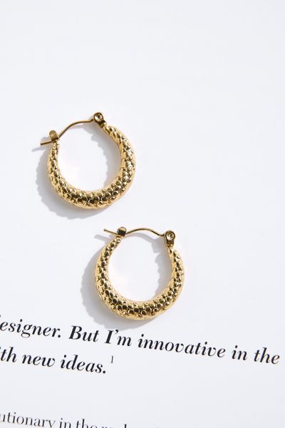 Hello Molly 18k Gold Plated Ashanti Hoop Earrings Gold