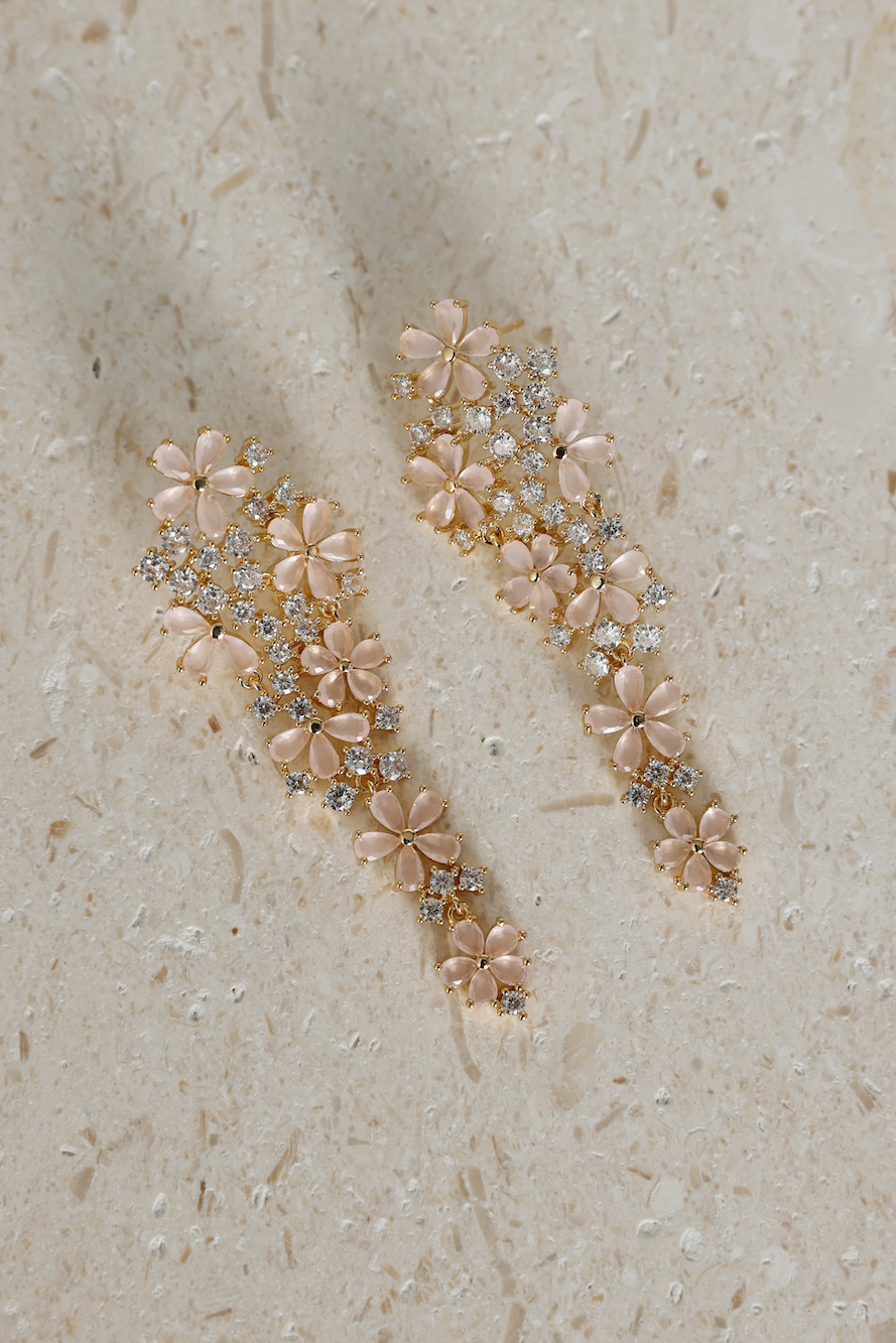 Hello Molly 18k Gold Plated Diamond Frost Earrings Gold