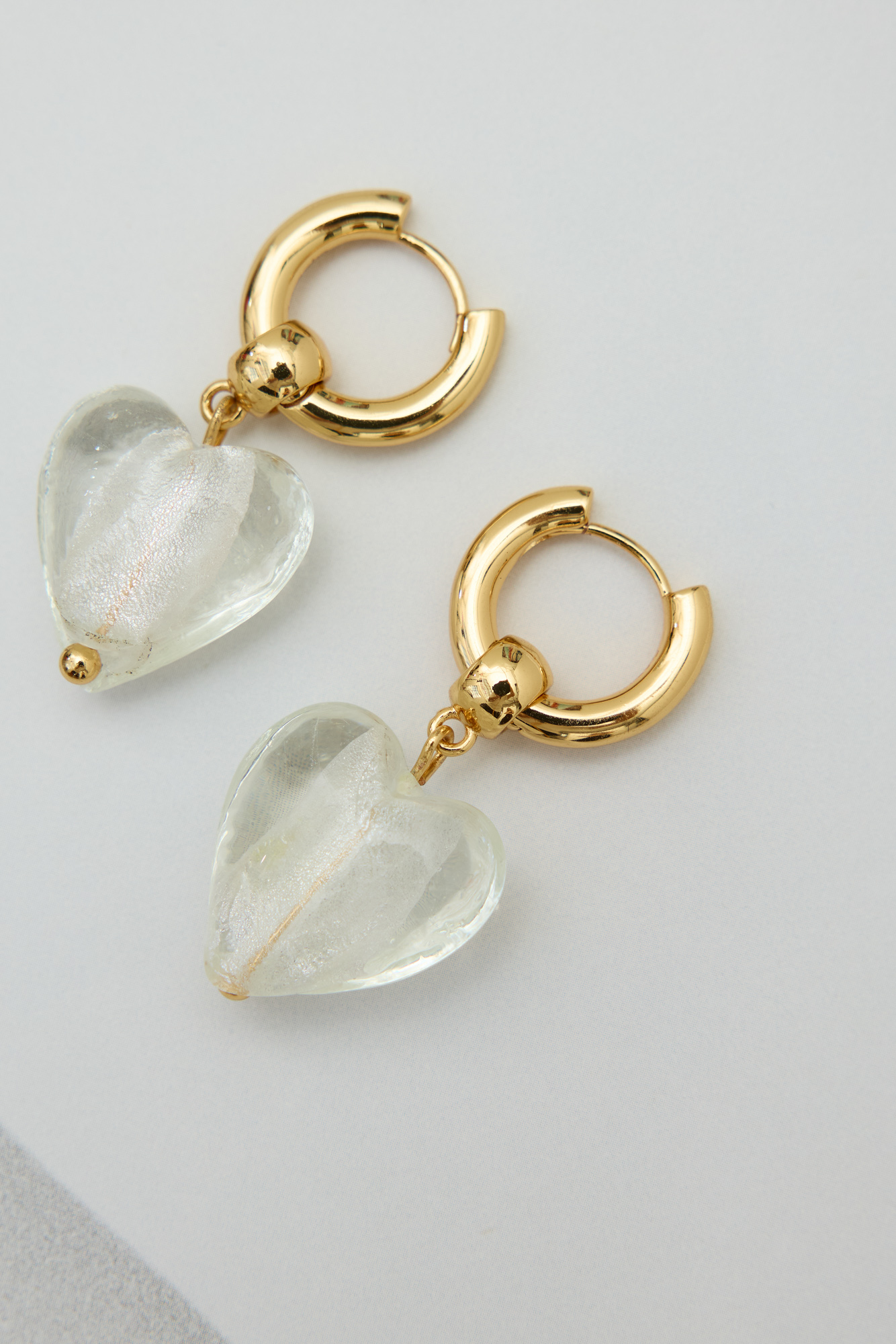 Hello Molly 18k Gold Plated Glass Castle Earrings Glass