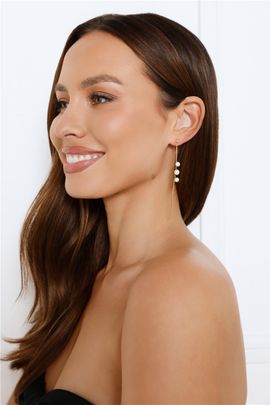 Hello Molly 18k Gold Plated Pearl Details Earrings Gold