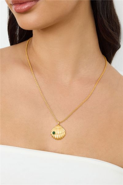 Hello Molly 18k Gold Plated Shell Dance Necklace Gold