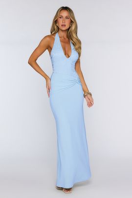 Hello Molly Always That Girl Halter Maxi Dress Blue