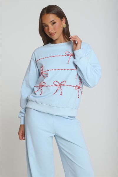 Hello Molly Candy Cane Dreams Sweater Blue