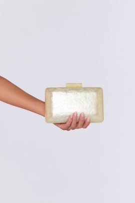 Hello Molly Chic Radiant Marble Effect Clutch Gold