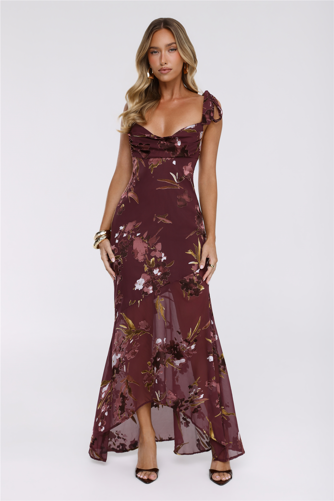 Hello Molly Closet Highlight Maxi Dress Burgundy