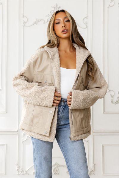 Hello Molly Cool Girl Cosy Jacket Taupe