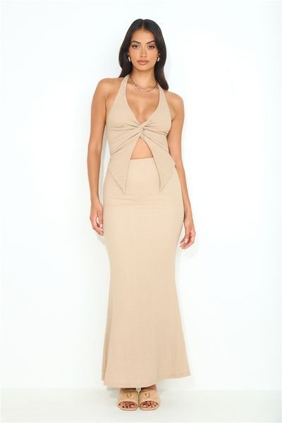 Hello Molly Coral Cove Maxi Skirt Natural