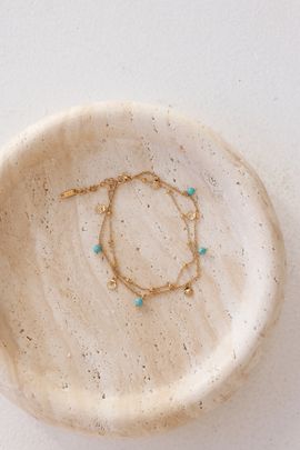 Hello Molly Crystal Code Anklet Gold