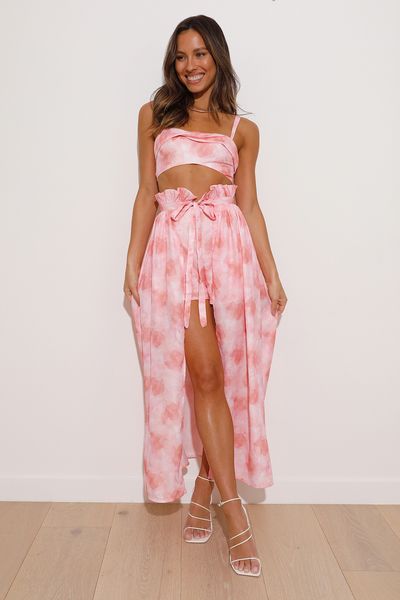 Hello Molly Drinks Flowing Skort Pink