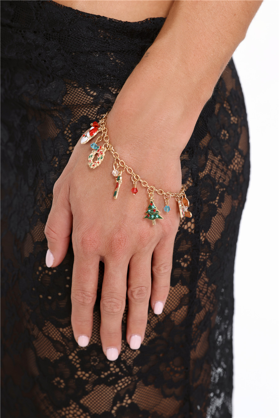 Hello Molly Festive Charm Bracelet Gold