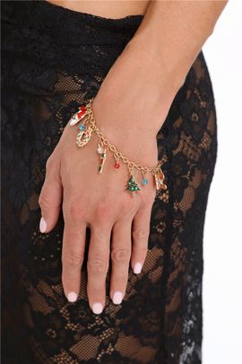 Hello Molly Festive Charm Bracelet Gold