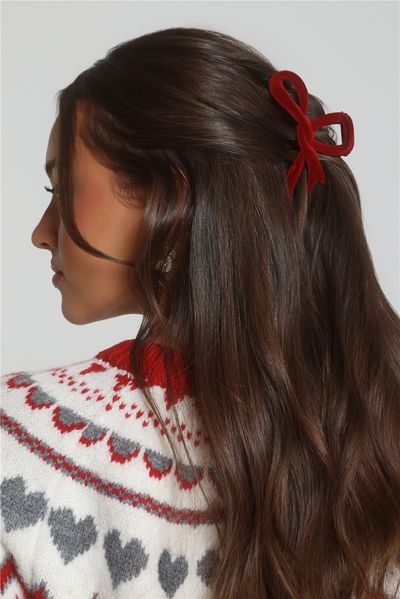 Hello Molly Frosted Glow Claw Clip Red