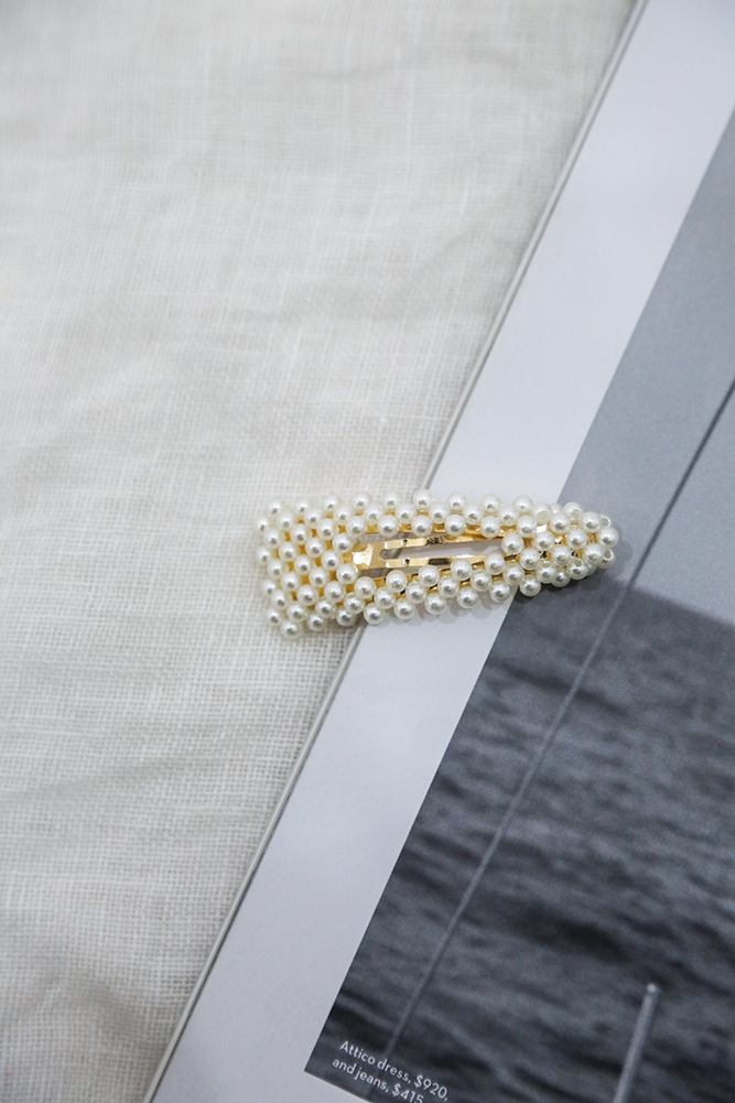 Hello Molly Jaxton Pearl Hair Clip White