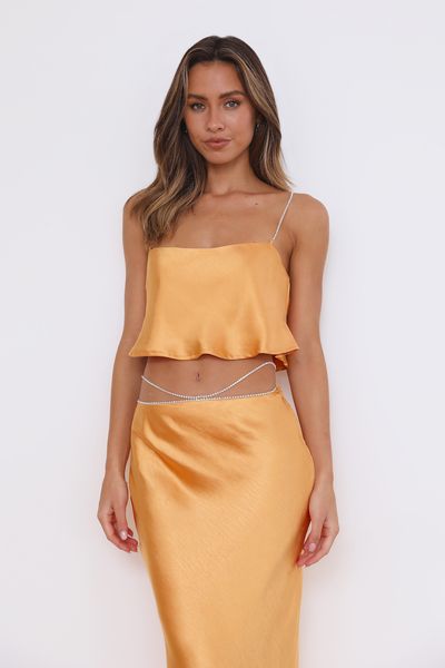 Hello Molly Luxe Dream Crop Top Mango