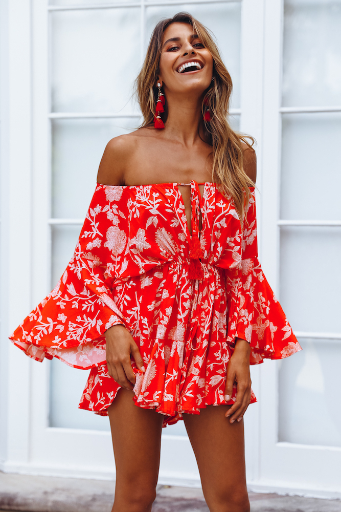Hello Molly Made In The Aftermath Romper Red