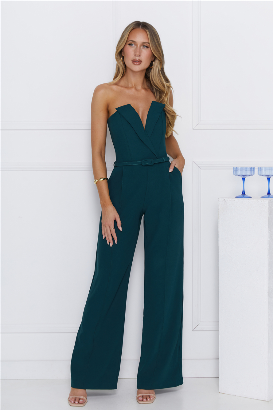 Hello Molly Make Magic Strapless Jumpsuit Green