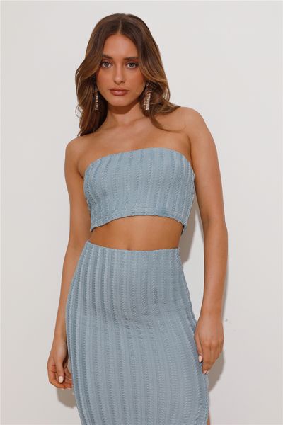 Hello Molly Matching Fit Crop Top Blue