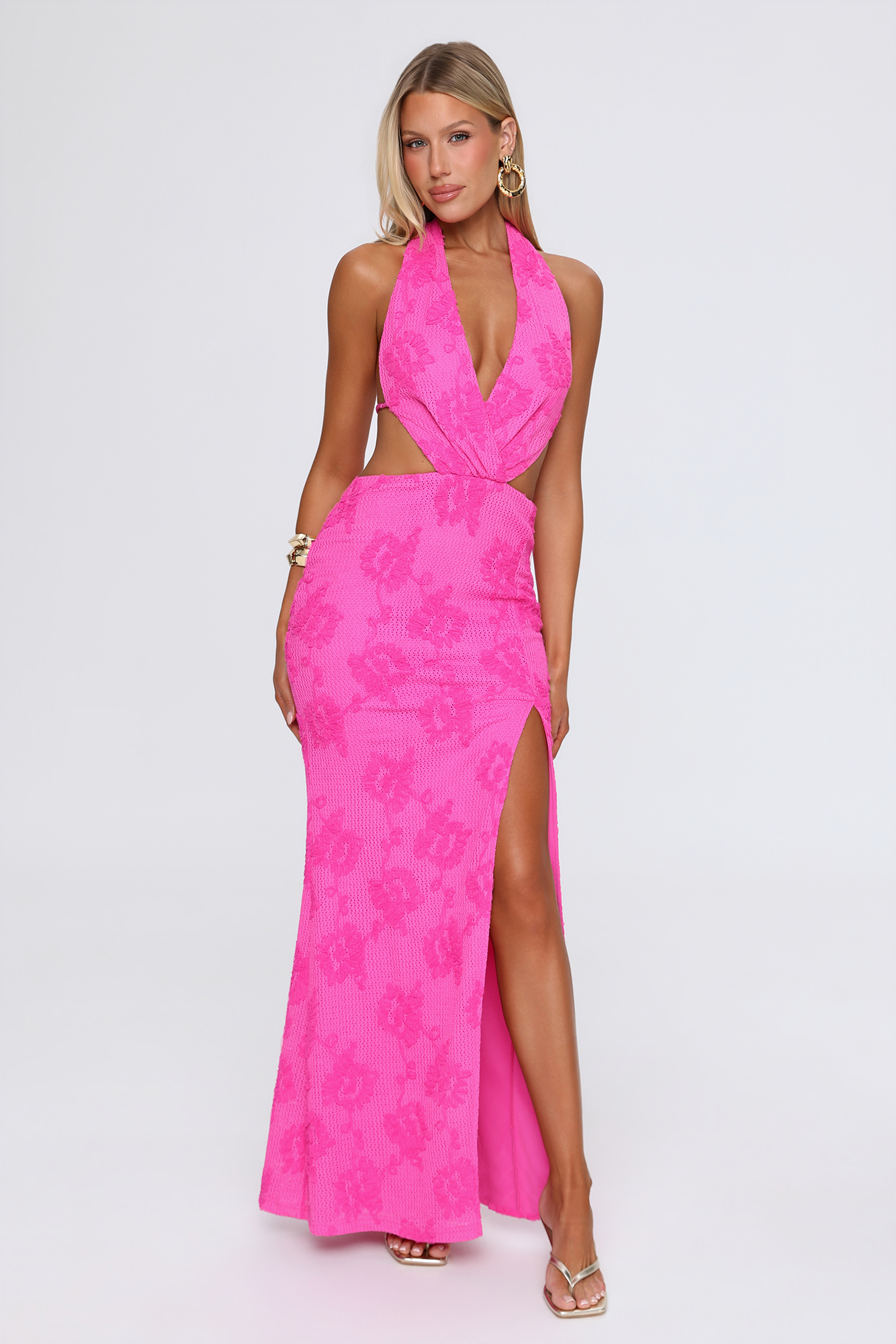 Hello Molly Pixie Pop Halter Maxi Dress Pink
