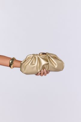 Hello Molly Shimmer And Shine Metallic Clutch Gold