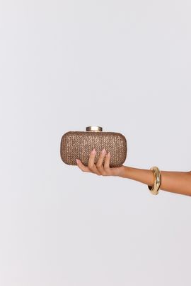 Hello Molly Shimmering Star Clutch Bag Brown
