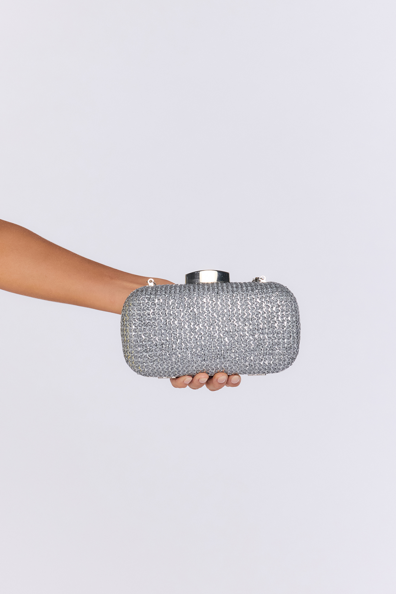 Hello Molly Shimmering Star Clutch Bag Silver