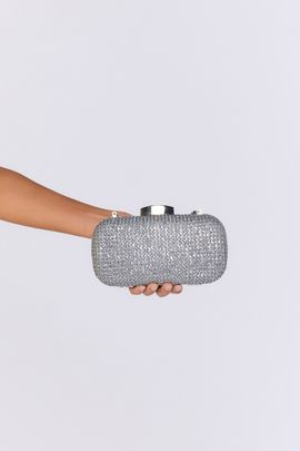 Hello Molly Shimmering Star Clutch Bag Silver