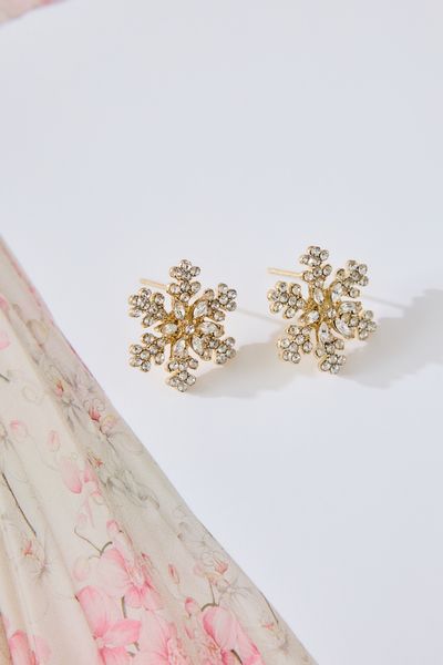 Hello Molly Snowflakes Earrings Gold
