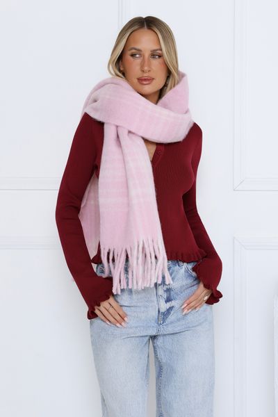 Hello Molly Snowman Glam Scarf Pink