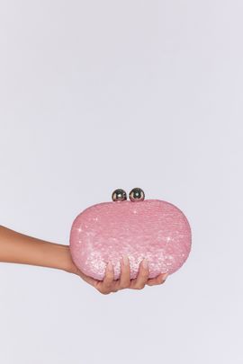 Hello Molly Social Life Sequin Clutch Pink