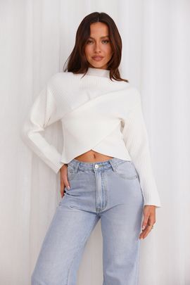 Hello Molly Winter Sun Sweater Top Cream