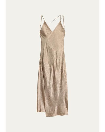 Helmut Lang Crinkled-Effect Midi Slipdress