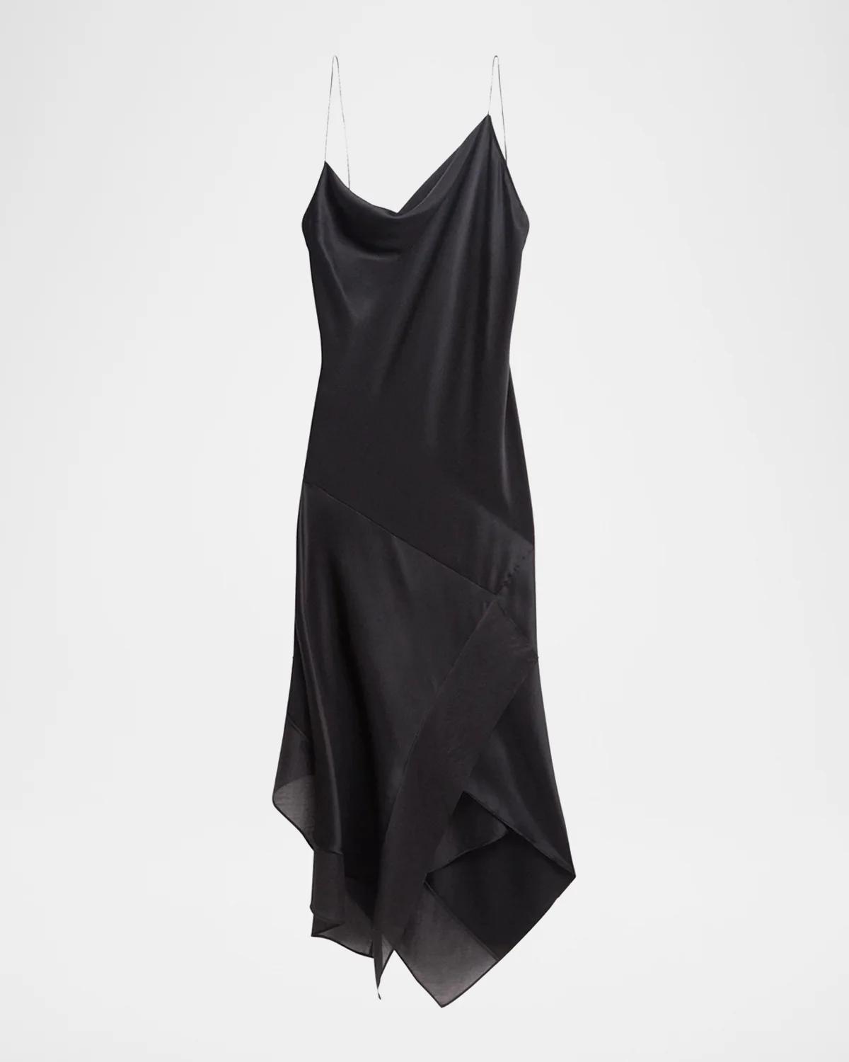 Helmut Lang Handkerchief Hem Silk Midi Slipdress