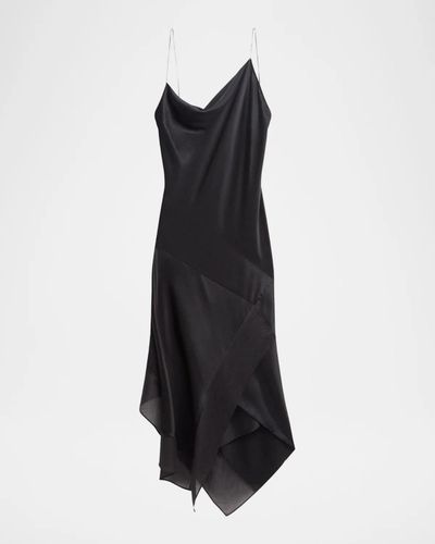 Helmut Lang Handkerchief Hem Silk Midi Slipdress