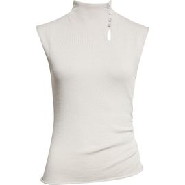 Helmut Lang Helmut Lang Asymmetric Button Mock Neck Sleeveless Top