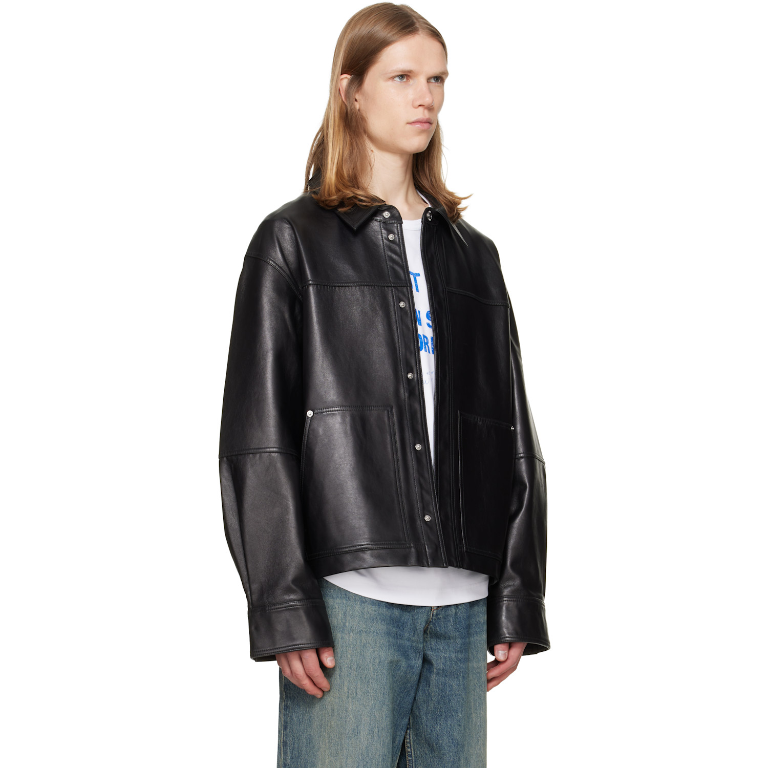 Helmut Lang - Black Bonded Leather Jacket