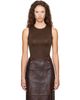 Helmut Lang Helmut Lang Brown Asymmetric Cutout Tank Top - 1