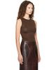 Helmut Lang Helmut Lang Brown Asymmetric Cutout Tank Top - 2