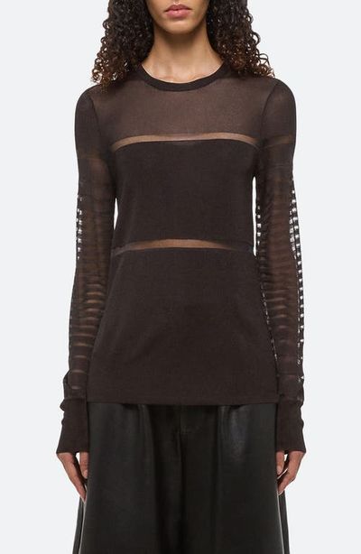 Helmut Lang Helmut Lang Burnout Stripe Sheer Top
