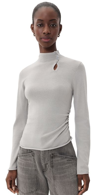 Helmut Lang Helmut Lang Button Sweater Light Grey