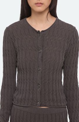Helmut Lang Helmut Lang Cable Stitch Crop Cardigan