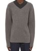 Helmut Lang Helmut Lang Contrast V-Neck Wool Sweater - 1