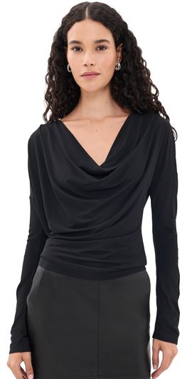 Helmut Lang Helmut Lang Cowl Top Black