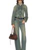 Helmut Lang Helmut Lang Crop Tucker Denim Jacket - 5