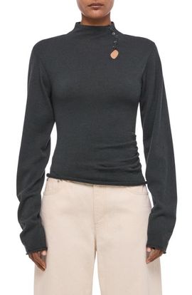 Helmut Lang Helmut Lang Cutout Wool Blend Rib Sweater